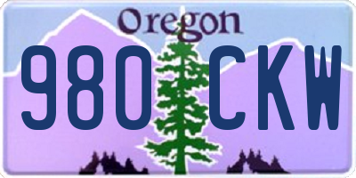 OR license plate 980CKW