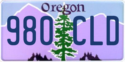 OR license plate 980CLD