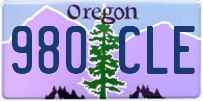 OR license plate 980CLE