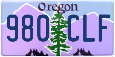 OR license plate 980CLF