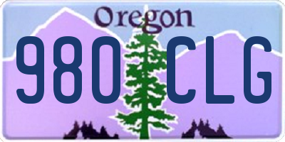 OR license plate 980CLG