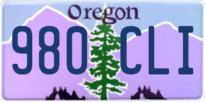 OR license plate 980CLI