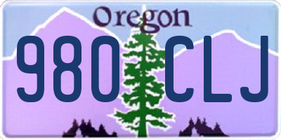 OR license plate 980CLJ