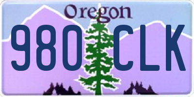 OR license plate 980CLK