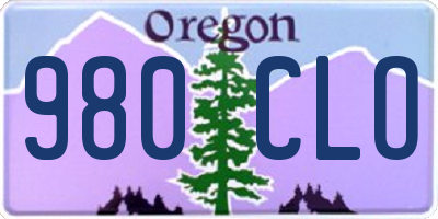 OR license plate 980CLO