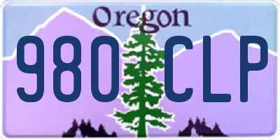 OR license plate 980CLP
