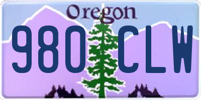 OR license plate 980CLW
