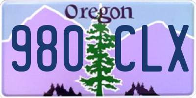 OR license plate 980CLX