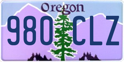 OR license plate 980CLZ