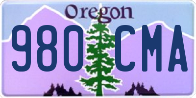 OR license plate 980CMA