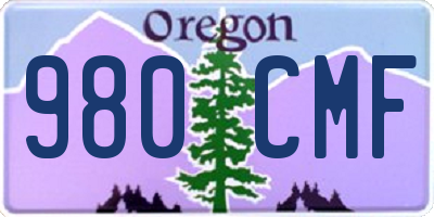 OR license plate 980CMF