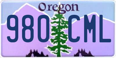 OR license plate 980CML