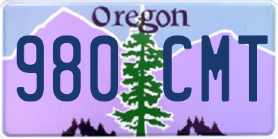 OR license plate 980CMT