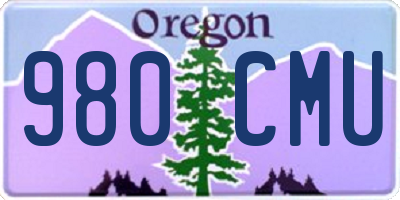 OR license plate 980CMU