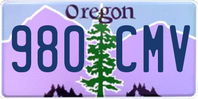 OR license plate 980CMV