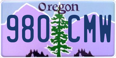 OR license plate 980CMW