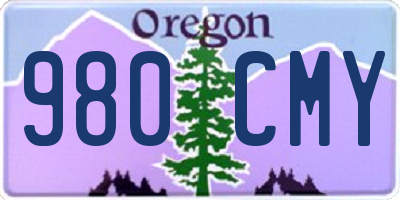 OR license plate 980CMY