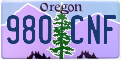 OR license plate 980CNF
