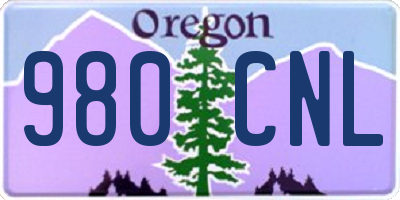 OR license plate 980CNL