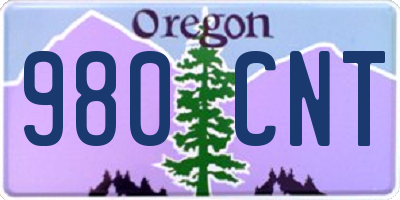 OR license plate 980CNT