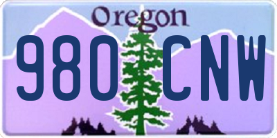 OR license plate 980CNW