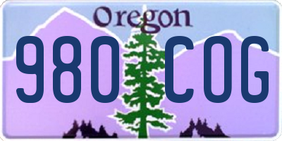 OR license plate 980COG