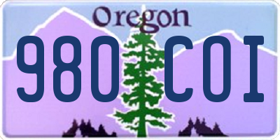 OR license plate 980COI