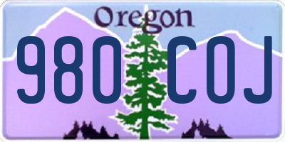 OR license plate 980COJ