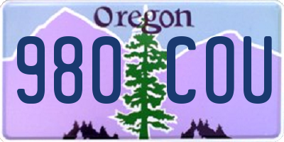 OR license plate 980COU
