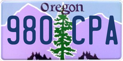OR license plate 980CPA