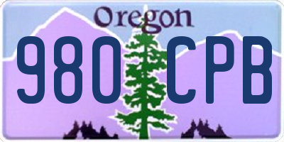 OR license plate 980CPB