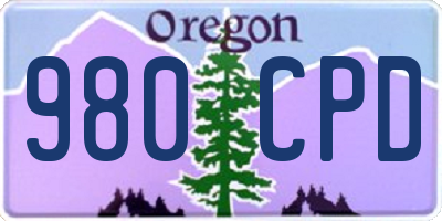 OR license plate 980CPD