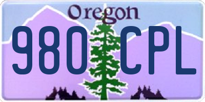 OR license plate 980CPL