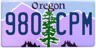 OR license plate 980CPM