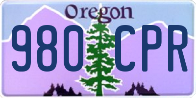 OR license plate 980CPR