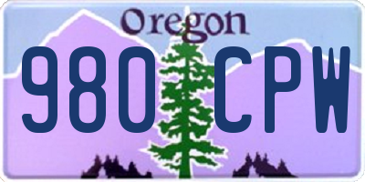 OR license plate 980CPW
