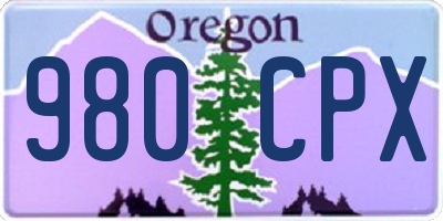 OR license plate 980CPX