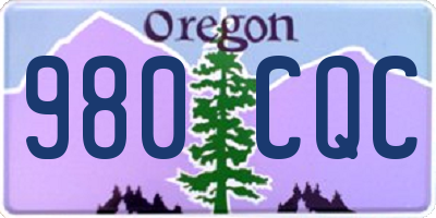 OR license plate 980CQC