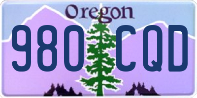 OR license plate 980CQD