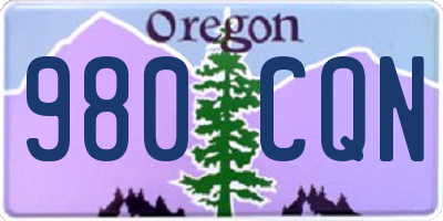 OR license plate 980CQN