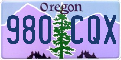 OR license plate 980CQX
