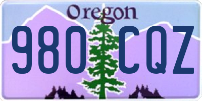 OR license plate 980CQZ