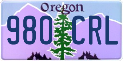OR license plate 980CRL