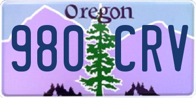 OR license plate 980CRV