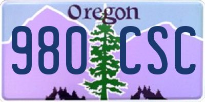 OR license plate 980CSC