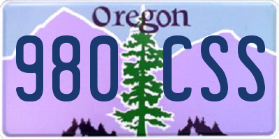 OR license plate 980CSS