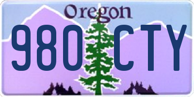 OR license plate 980CTY