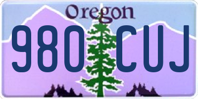 OR license plate 980CUJ