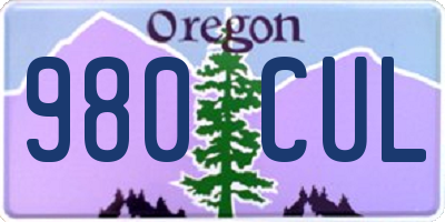 OR license plate 980CUL