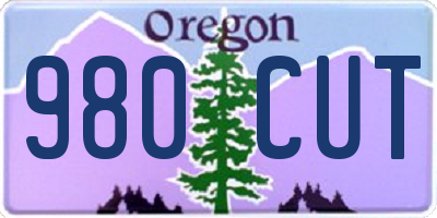 OR license plate 980CUT